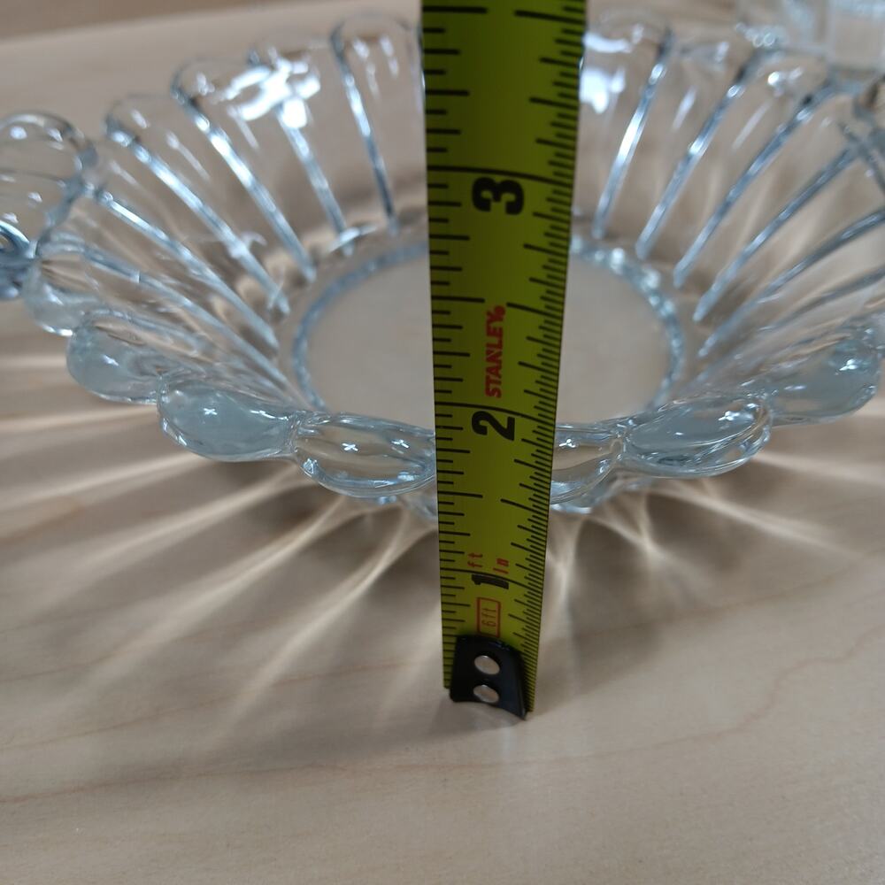 Vintage Heisey Clear Glass Mayonnaise and Pickle bowls Curled Handles - Picture 11 of 11